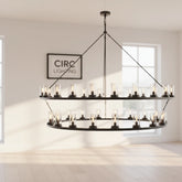 Ondra Round Two-Tier Clear Glass Chandelier 72"